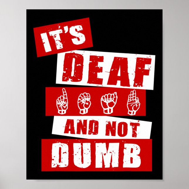 Sign Language Deaf Awareness Handgespräch ASL Leng Poster (Vorne)