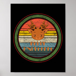 Sign Language Deaf Christmas Rentier Deaf ASL awa Poster