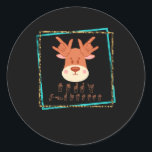 Sign Language Deaf Christmas Rentier Deaf ASL awa Runder Aufkleber<br><div class="desc">Sign Language Deaf Christmas Reindeer Deaf ASL Bewusstsein</div>