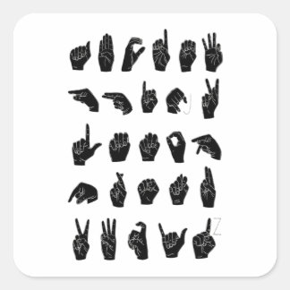 Sign Language I Quadratischer Aufkleber