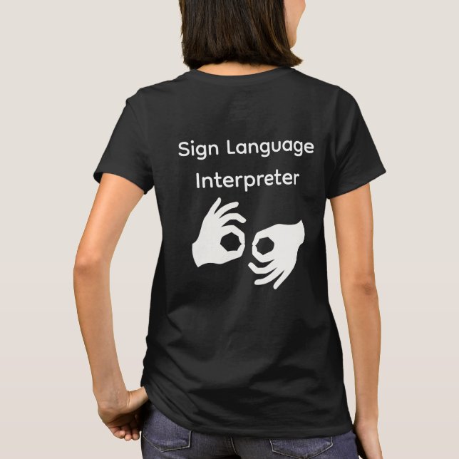 Sign Language Interpreter Woman's t-shirt Black (Rückseite)
