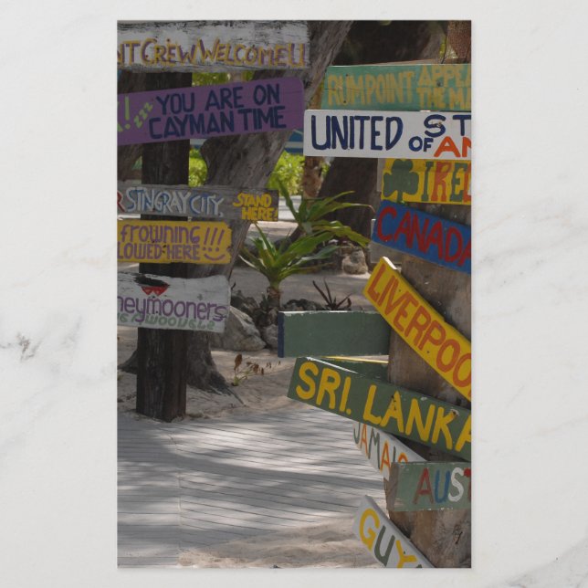 Sign Post Rum Point Grand Cayman Briefpapier (Vorderseite)