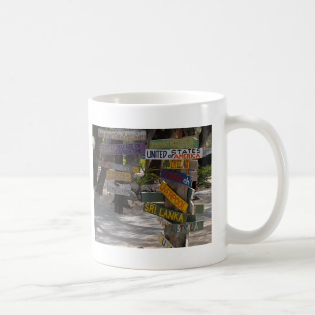 Sign Post Rum Point Grand Cayman Kaffeetasse (Rechts)