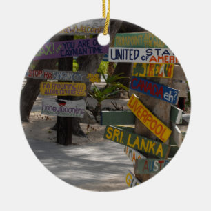 Sign Post Rum Point Grand Cayman Keramik Ornament