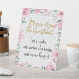 Sign the Guestbook Love is in Bloom Pedestal Sign Sockelschild
