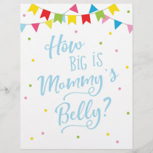 SIGN Wie groß ist Mommys Bauch? Baby Shower Game
