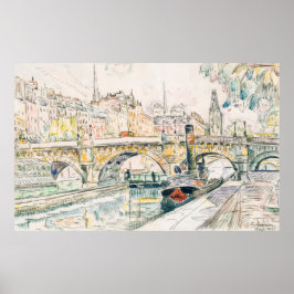 Signac's Tugboat in Pont Neuf, Paris Poster