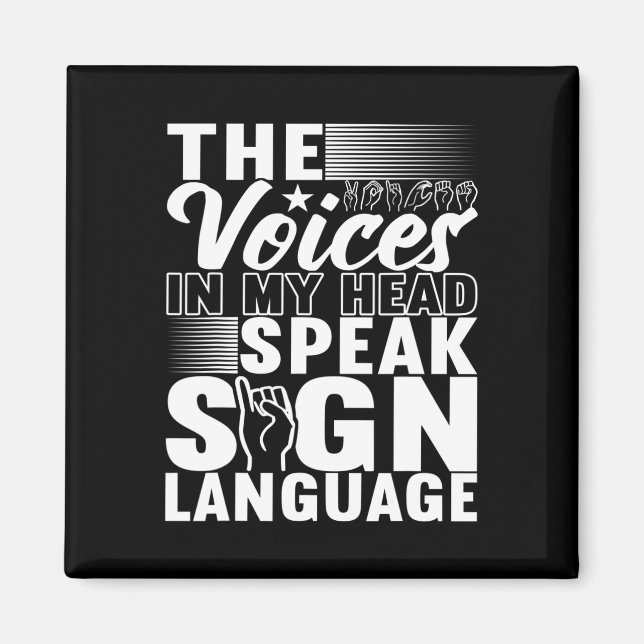 Signage Language Deaf Awareness 5 Magnet (Vorne)