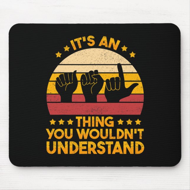 Signage Language Deaf Awareness und ASL 1 Mousepad (Vorne)