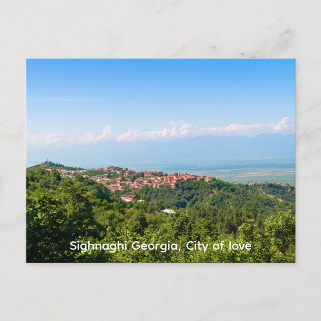 Signagi Sighnaghi Georgia, Stadt der Liebe Postkarte (Vorderseite)