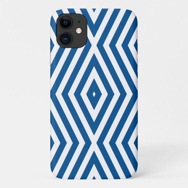 Signal Blue Moods Diamond Chevrons Case-Mate iPhone Hülle (Rückseite)