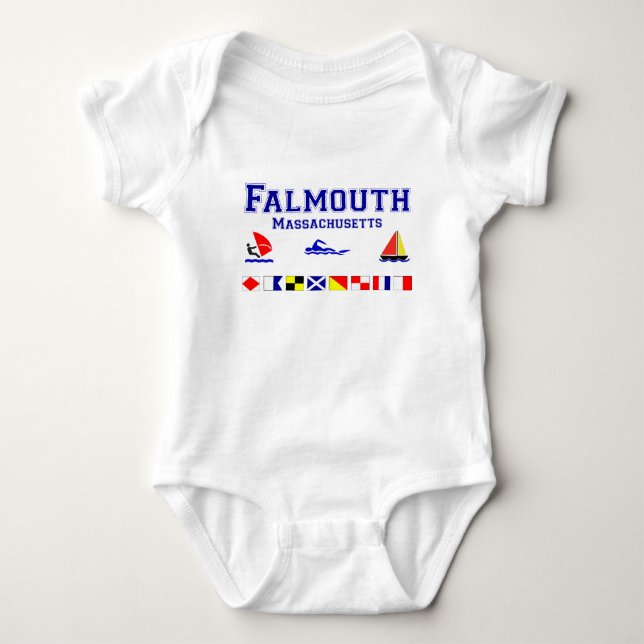 Signal-Flagge Falmouths MA Baby Strampler (Vorderseite)