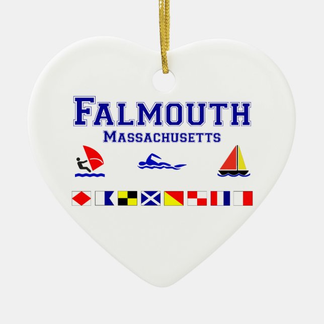 Signal-Flagge Falmouths MA Keramik Ornament (Vorne)