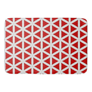 Signal Flux – Red & White Modern Design Badematte