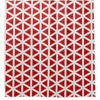 Signal Flux – Rot & Weiß Modernes Design Duschvorhang