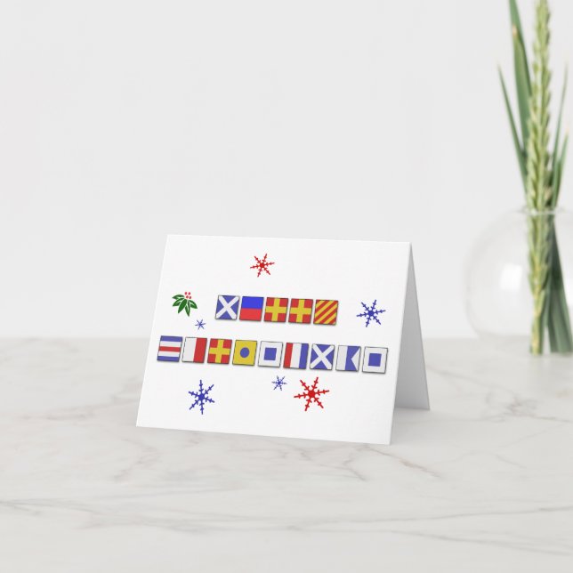 Signal nautique Drapeau Joyeux Noël Carte (Devant)