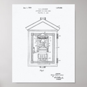 Signalboxen 1924 Patentart - Weißbuch Poster