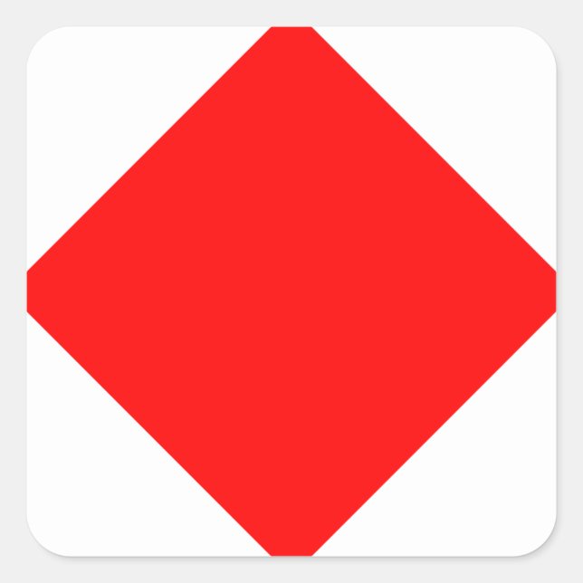 Signalbuchstabe F (Foxtrot) Quadratischer Aufkleber (Vorderseite)