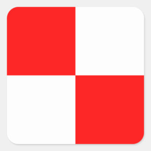 Signalbuchstabe U (Uniform) der optischen Fahne Quadratischer Aufkleber