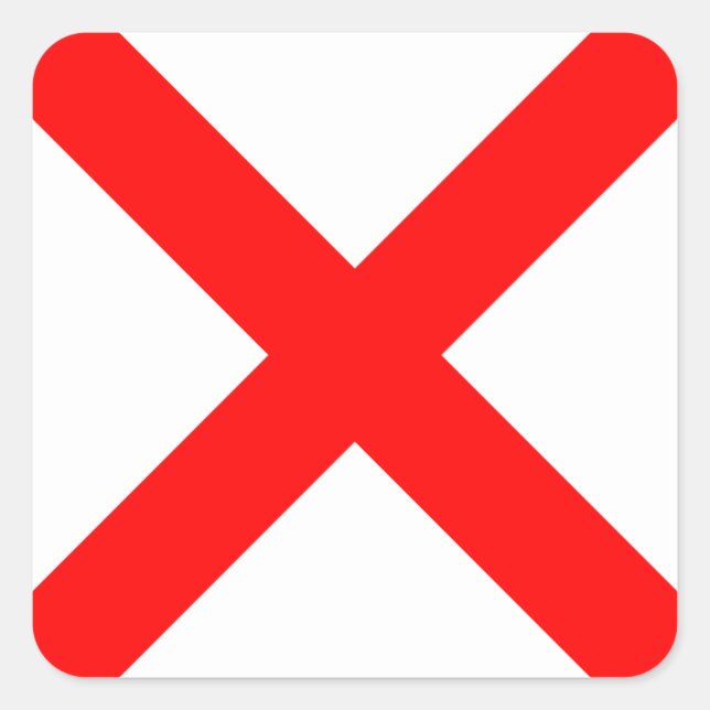 Signalbuchstabe V (Victor) Quadratischer Aufkleber (Vorderseite)