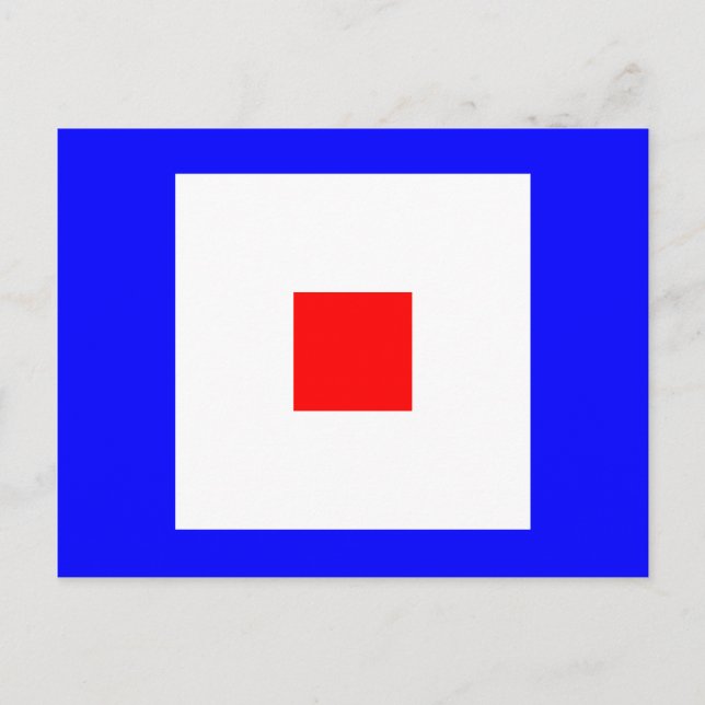 Signalbuchstabe W der nautischen Alphabet-Flagge Postkarte (Vorderseite)