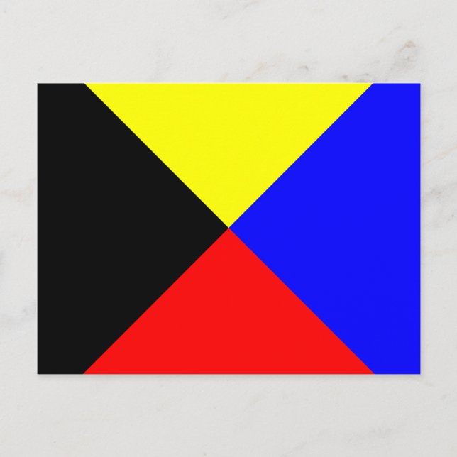 Signalbuchstabe Z der nautischen Alphabet-Flagge Postkarte (Vorderseite)
