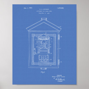 Signalfelder 1924 Patentart - Blueprint Poster
