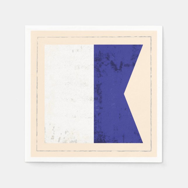 Signalflagge "A" für den optischen Buchstaben Serviette (Vorderseite)