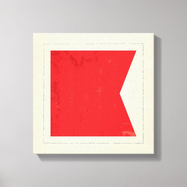 Signalflagge "B" für den Buchstaben Leinwanddruck (Vorderseite)