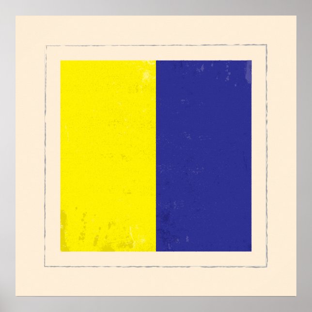 Signalflagge "K" für den optischen Buchstaben Poster (Vorne)