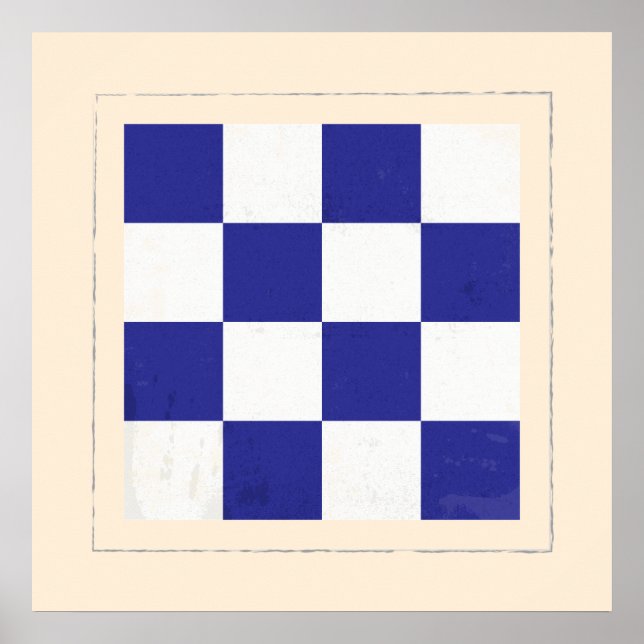 Signalflagge "N" für den Buchstaben Poster (Vorne)