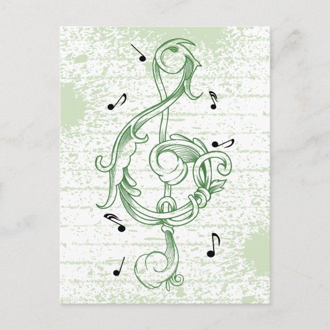 Signalleuchte mit grünem Scrollwork-Sol-Notizzette Postkarte (Vorderseite)
