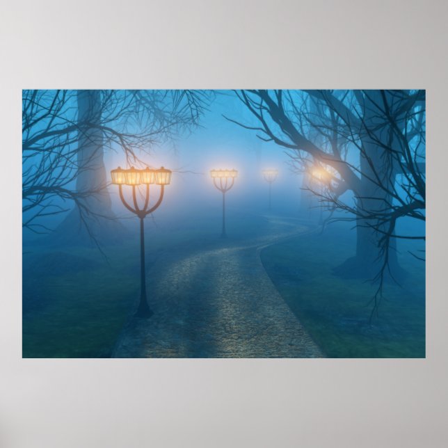 Signalleuchten im Nebeldruck Poster (Vorne)