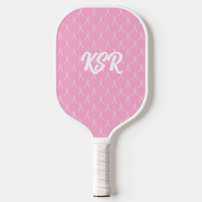 Signatur der Brustkrebserkrankung Pickleball Schläger (Vorderseite)