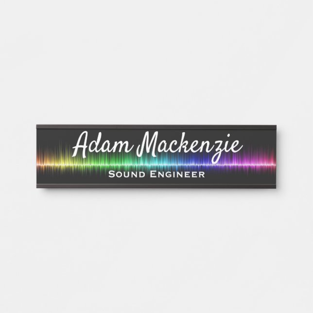 Signatur der Bürotür Rainbow Black Name Plate Türschild (Vorderseite )