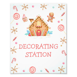 Signatur der Red Text Gingerbrot House Decoration  Fotodruck