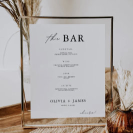 Signatur des Bar für Minimalistische Hochzeiten Poster
