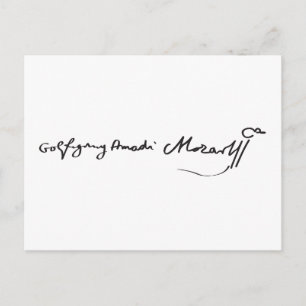 Signatur des Musiker Wolfgang Amadeus Mozart Postkarte