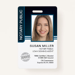 Signatur des öffentlichen Notars Agent-ID Ausweis