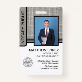 Signatur des öffentlichen Notars Agent-ID Ausweis