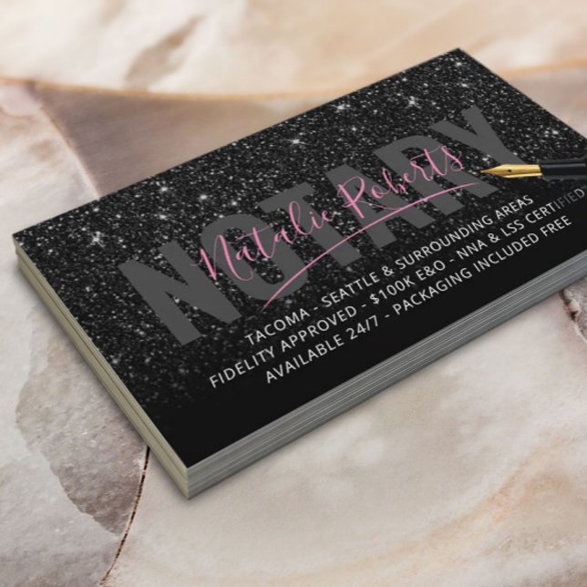Signatur des öffentlichen, schwarzen Glitzer für m Visitenkarte (Von Creator hochgeladen)