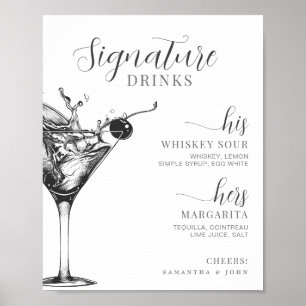 Signatur-Drinks Seine Ihrer Braut Bräutigam Cockta Poster