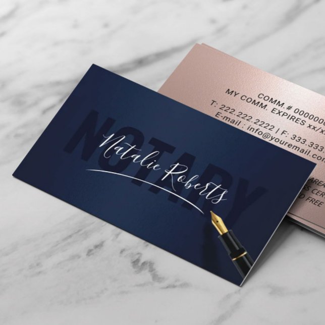 Signatur für den mobilen Notdienst: Navy & Rose Go Visitenkarte (Von Creator hochgeladen)