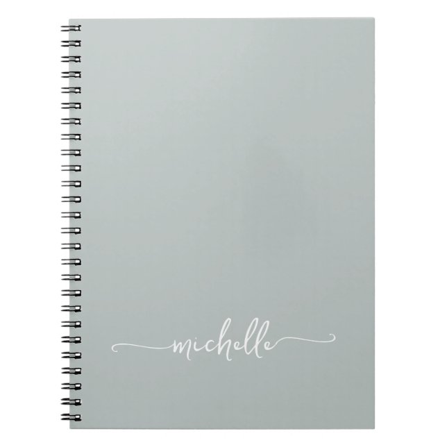 Signatur für die Girly Sage Green Monogram Name Sc Notizblock (Vorderseite)