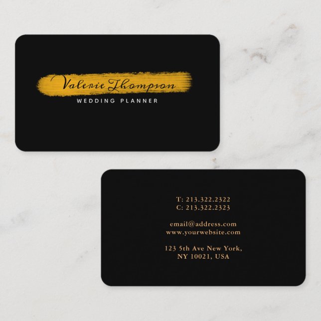 Signatur für Elegant-Gold-Stroke Visitenkarte (Vorne/Hinten)