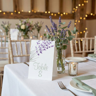 Signatur für Hochzeitlavender Tischnummer Tischaufsteller