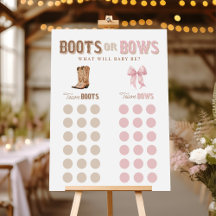 Signatur für Stiefel oder Bows Gender Reveal Votin