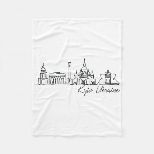 Signatur Kiew Stadt Skyline - Ukraine Souvenir Fleecedecke