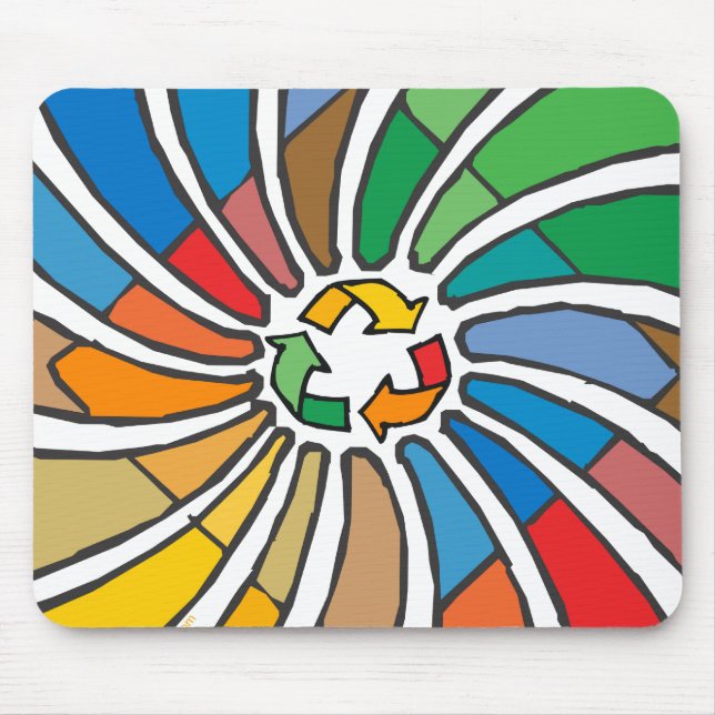 Signatur-Kunst Gerecycelt Mousepad (Vorne)