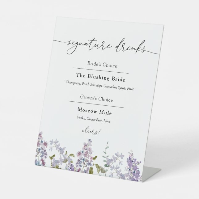 Signatur "Lavendel" und "Lilacs" Sockelschild (Vorderseite)